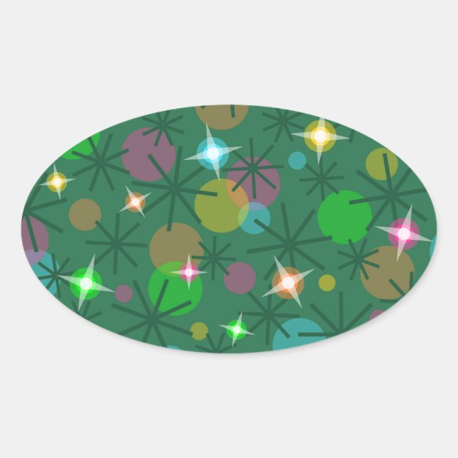 Christmas Lights sticker oval (Front)