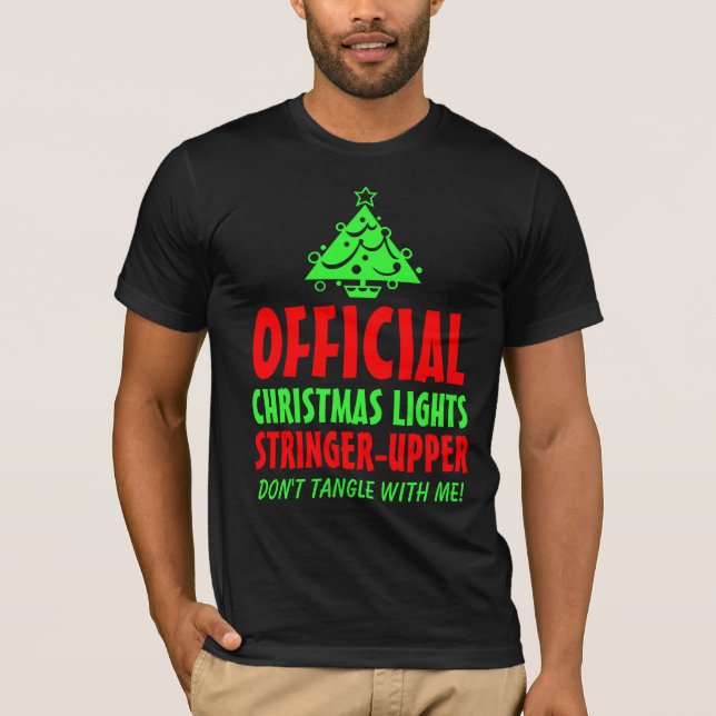 Christmas Lights Stringer Upper T-Shirt (Front)