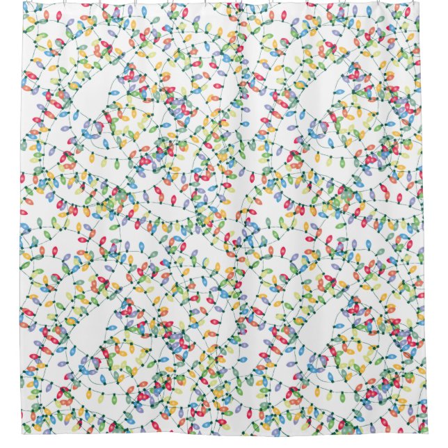 Christmas Lights Tangled Shower Curtain (Front)