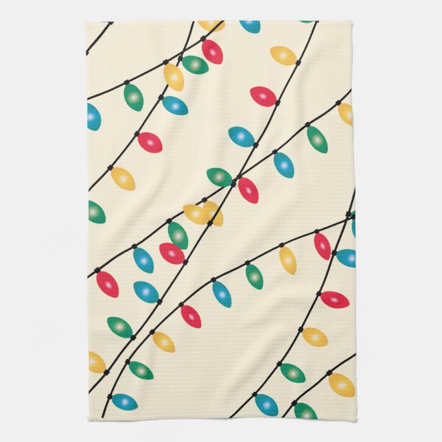 Christmas Lights Tea Towel (Vertical)