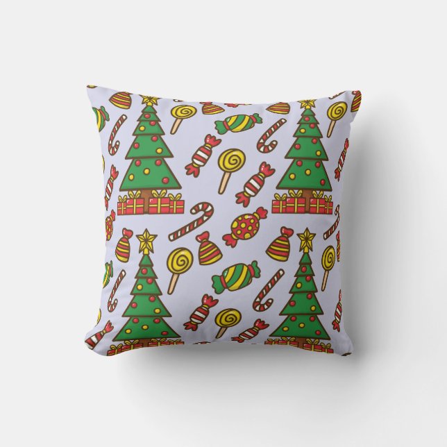 Christmas Lights Throw Pillow (Front)
