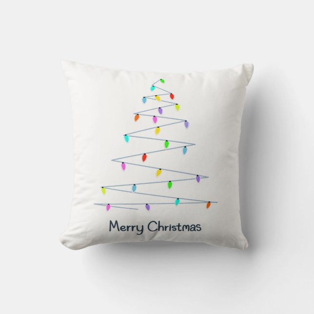 Christmas Lights Tree Cushion (Front)