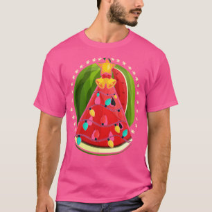 Christmas Lights Tropical Watermelon Hawaiian Chri T-Shirt