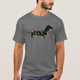 Christmas Lights Wiener Dachshund Dog Lover T-Shirt