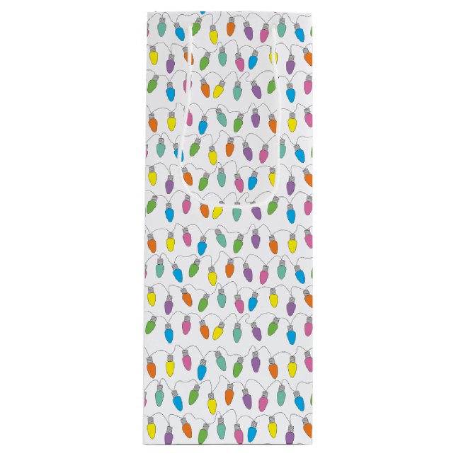 Christmas lights wine gift bag (Front)