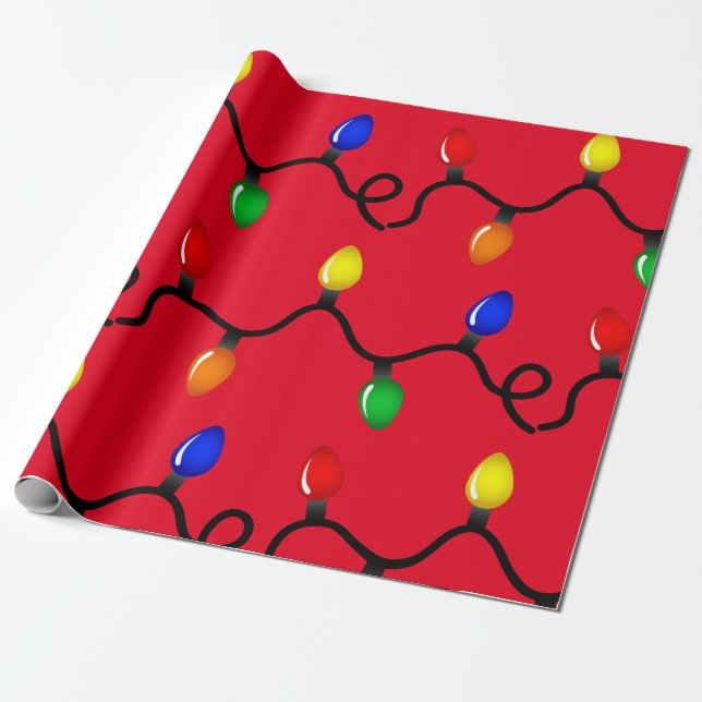 Christmas Lights Wrapping Paper (Unrolled)