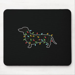 Christmas Lights Xmas Gift For Dog Lover Dachshund Mouse Pad