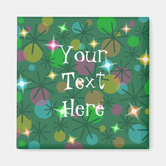 Christmas Lights 'Your Text ' fridge magnet square