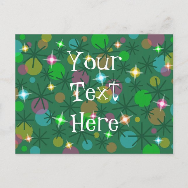 Christmas Lights 'Your Text' postcard (Front)