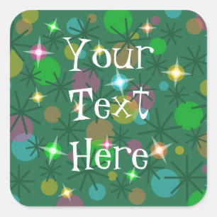 Christmas Lights 'Your Text' sticker aquare