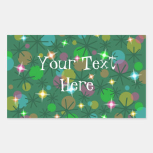 Christmas Lights 'Your Text' sticker rectangle