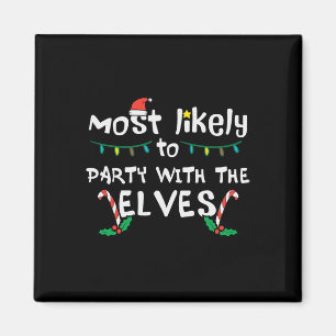 Christmas Likely Party With Elve Xmas Family Match Magnet
