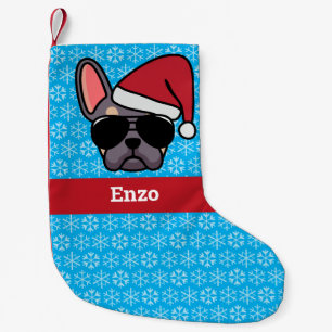 Christmas Lilac and Tan French Bulldog Small Christmas Stocking