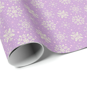 Christmas Lilac & Pink Snowflake Pattern Wrapping Paper