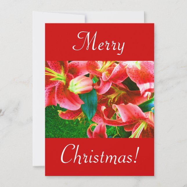 Christmas Lilies I Invitation (Front)