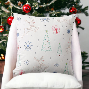 Christmas Line Art Minimalist Modern  Cushion