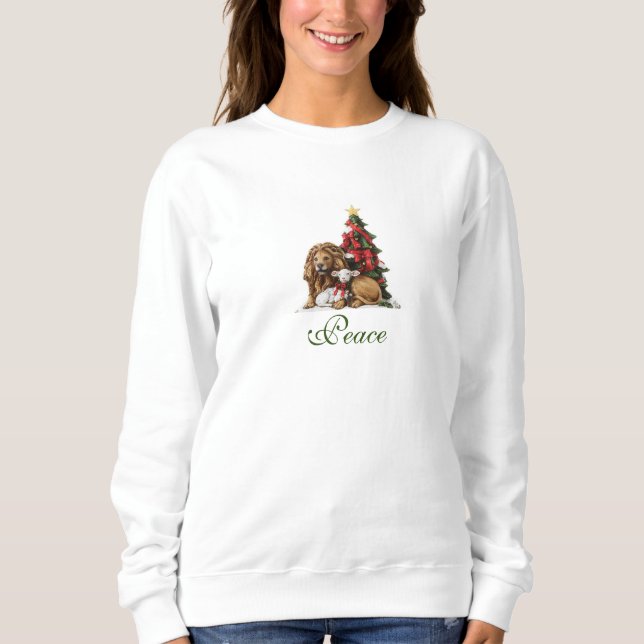 Christmas Lion and Lamb Women's Basic Sweatshirt (Front)
