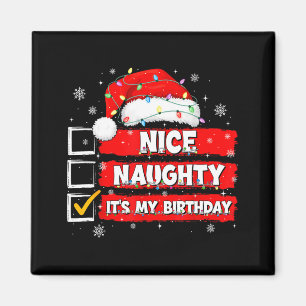 Christmas List Santa Claus Nice Naughty It's My Bi Magnet