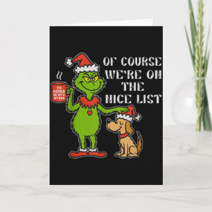 Christmas List Santa, Funny Nice List Gift For Dog Card