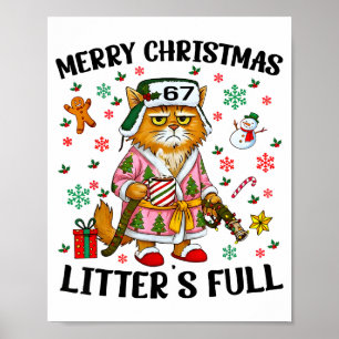 Christmas Litter’s Full 67 Xmas Funny Kitty Gift C Poster