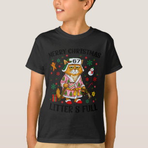 Christmas Litter’s Full 67 Xmas Funny Kitty Gift C T-Shirt