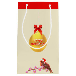 Christmas Little Bird Small Gift Bag