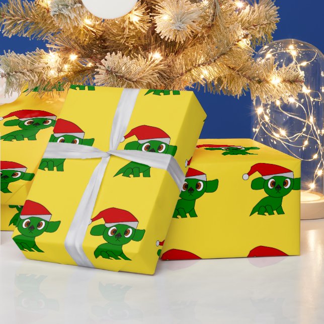 Christmas Little Dragon wrapping paper (Holidays)