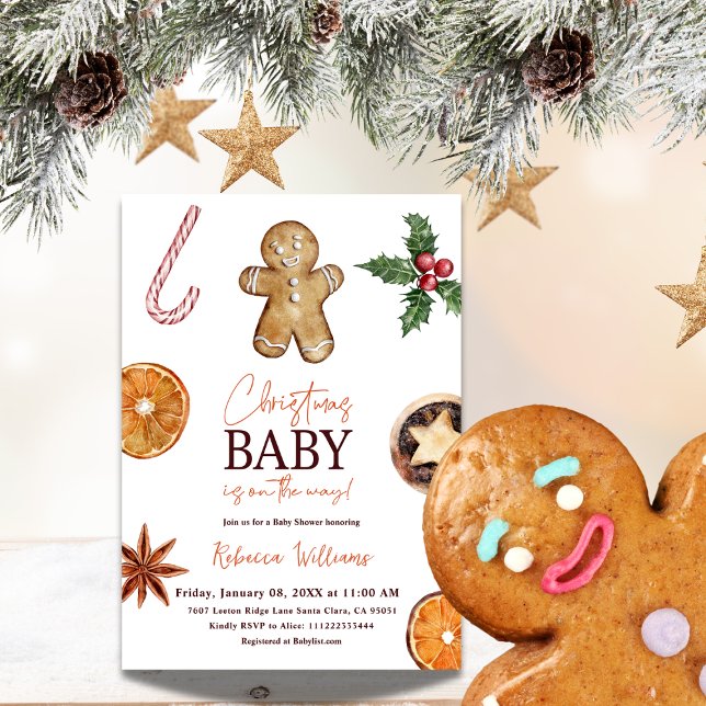 Christmas Little Gingerbread Winter Baby Shower Invitation (Creator Uploaded)