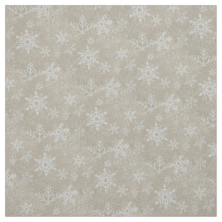 Christmas Little Snowflakes Collage Fabric