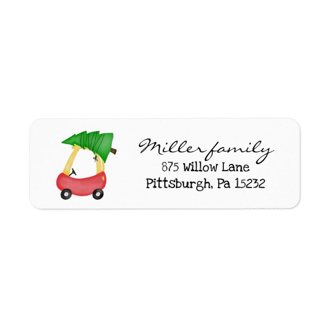 Christmas little tikes car return address label (Front)