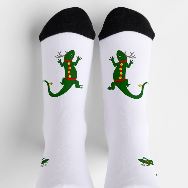 Christmas Lizard Crew Socks (Top)