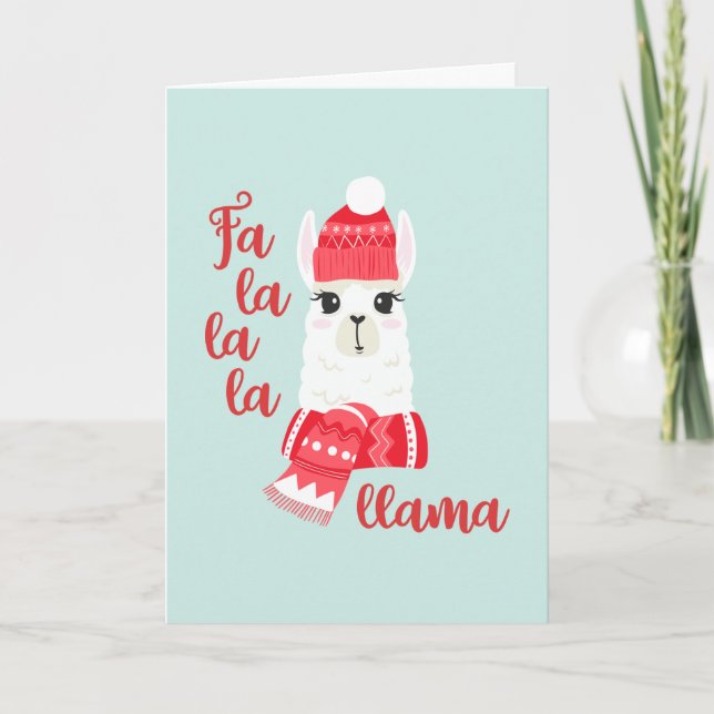 Christmas Llama Custom Photo Holiday Card (Front)