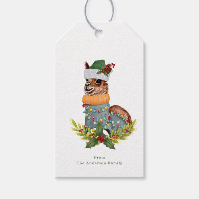 Christmas Llama  Gift Tags (Front)