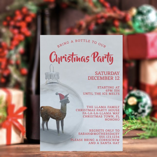 Christmas Llama Holiday Party Invitation (Christmas Party? Need an invitation or two? Just add your details)