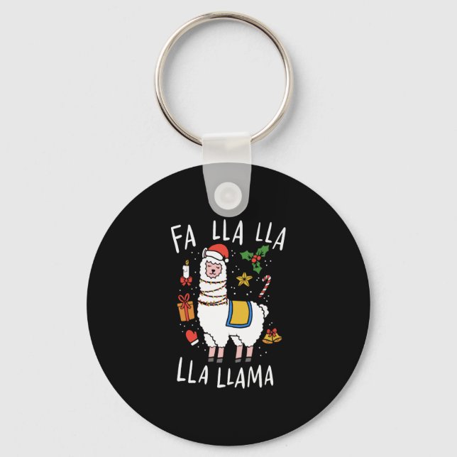 Christmas Llama    Key Ring (Front)
