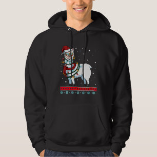 Christmas Llama Lights Decorations Cute Adorable A Hoodie