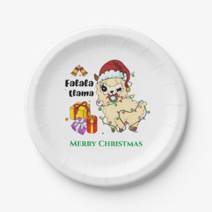 Christmas Llama Paper Plate