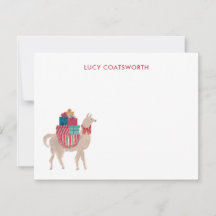 Christmas Llama Personalised Boho Animal Artwork