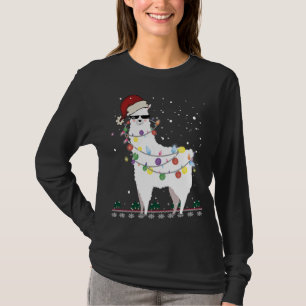 Christmas Llama Santa Hat Ugly Xmas Tree Alpaca Gi T-Shirt