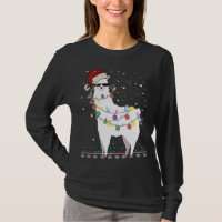 Christmas Llama Santa Hat Ugly Xmas Tree Alpaca Gi