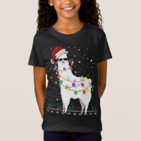 Christmas Llama Santa Hat Ugly Xmas Tree Alpaca Gi