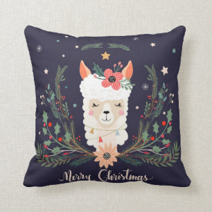 Christmas Llama throw pillow