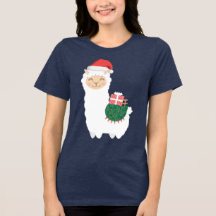 Christmas Llama Tri-Blend Shirt