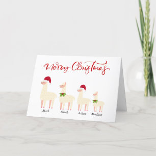 Christmas Llamas Folded Holiday Card