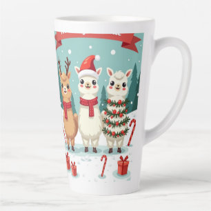 Christmas Llamas Parade Latte Mug