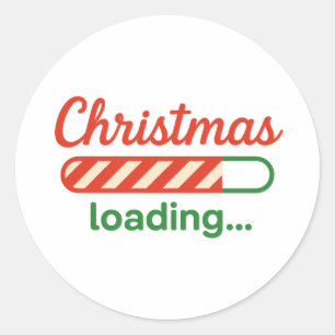 Christmas Loading Funny Holiday Progress Bar Classic Round Sticker
