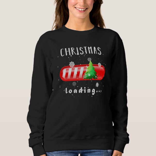 Christmas Loading Holiday Candy Cane Nerd Geek Fun Sweatshirt (Front)
