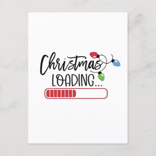 Christmas Loading Xmas Lights  Announcement Postcard