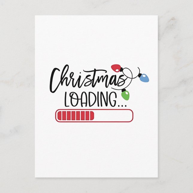 Christmas Loading Xmas Lights  Announcement Postcard (Front)
