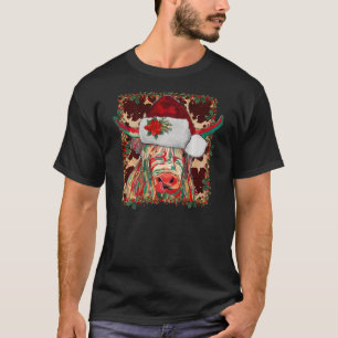 Christmas Longhorn Cow cute Christmas Western On T-Shirt